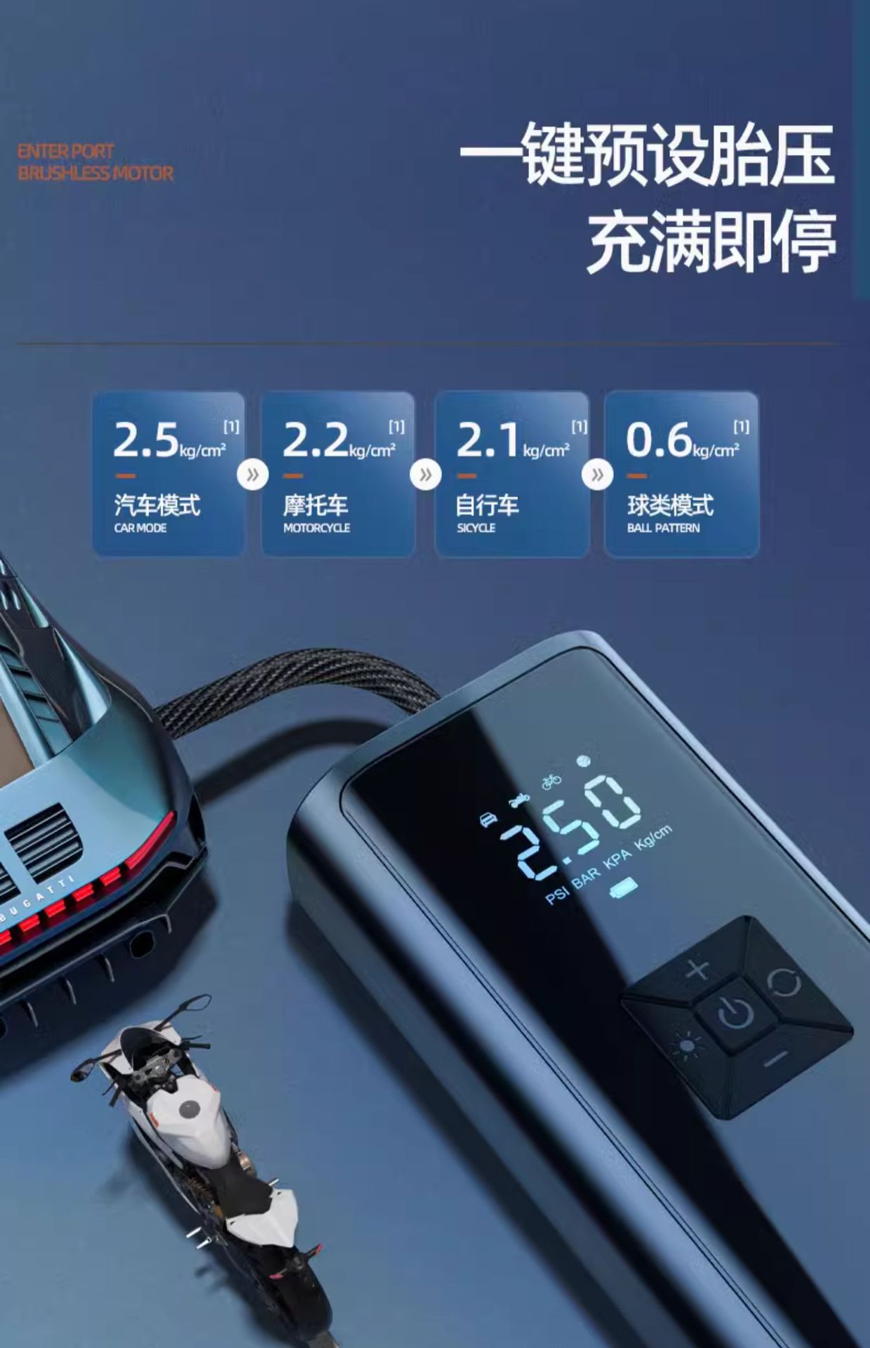 Car Wireless Air Pump, Portable Car Air Pump, Electric Car Tire High-Pressure Air Pump