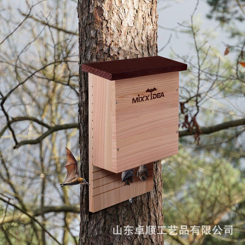 跨境木制蝙蝠窝实木户外蝙蝠屋木质宠物房子昆虫屋户外蝙蝠隐藏盒|undefined