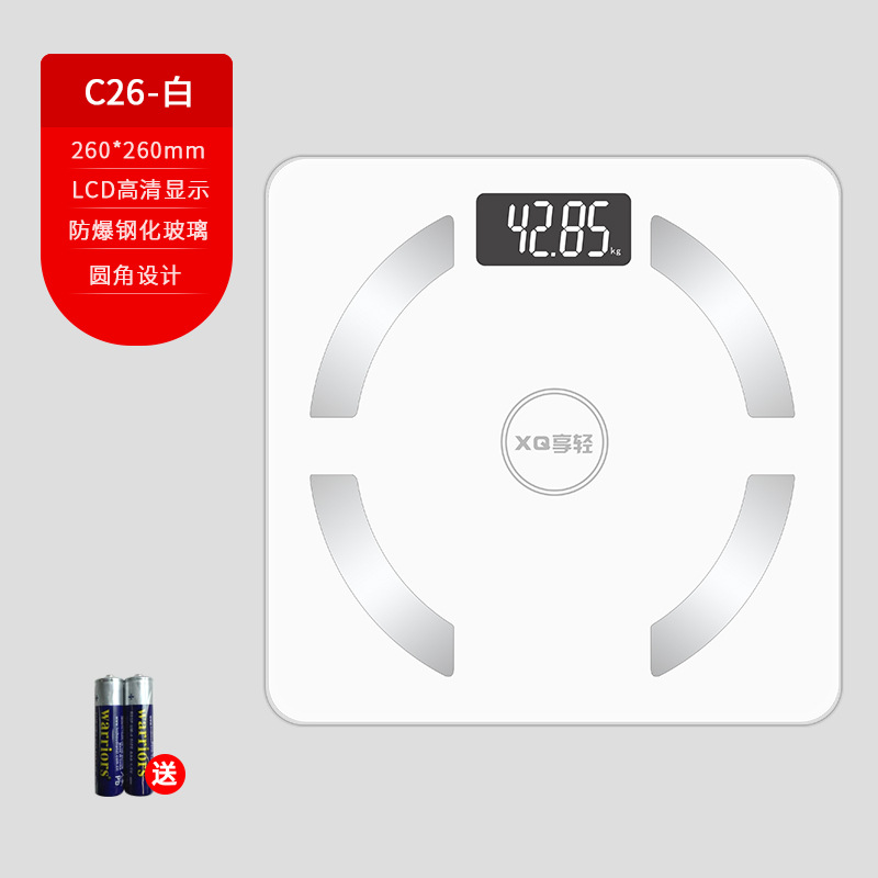 Báscula electrónica inteligente para el hogar con Bluetooth, medición precisa de peso y grasa corporal, uso en dormitorio