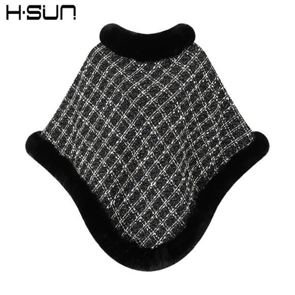 Capa tipo chal de otoño e invierno 2026, nueva bufanda de piel sintética de conejo, abrigo de punto para mujer, prenda exterior holgada y versátil. image 55