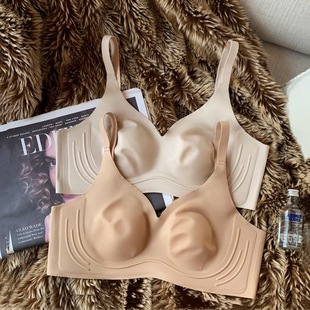 Japan ultra-thin seamless rabbit ear cup underwear female large chest small thin breathable milk no steel ring bra