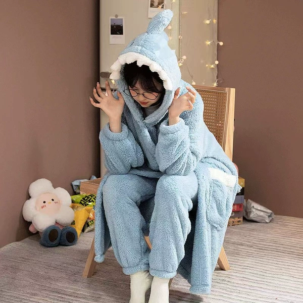 Shark, bathrobe, trousers