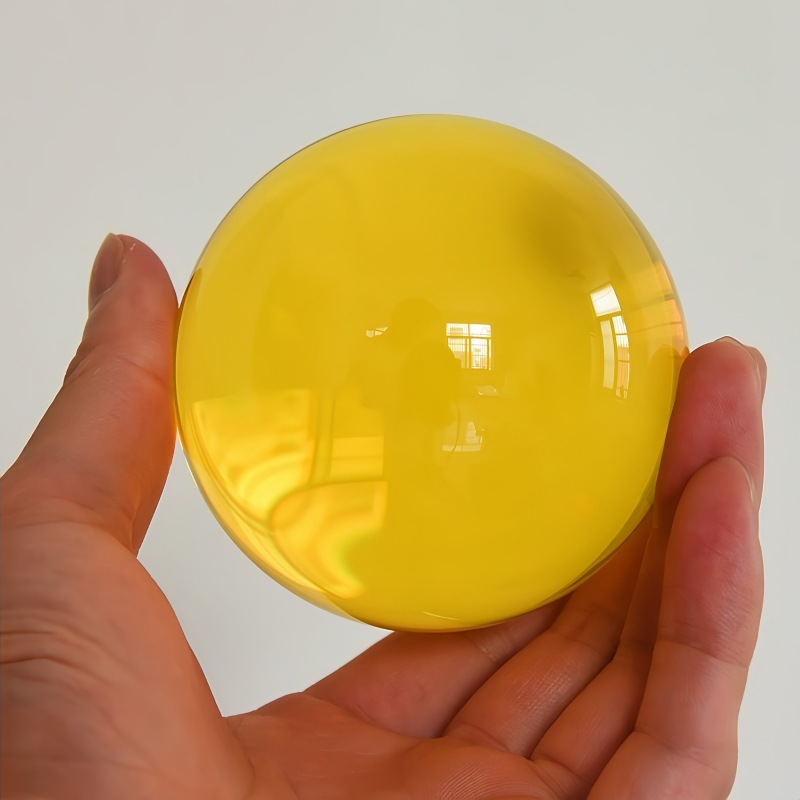 Fabricante bola de cristal transparente decoración base arte decoración artesanía K9 bola de vidrio de color rosa amarillo al por mayor