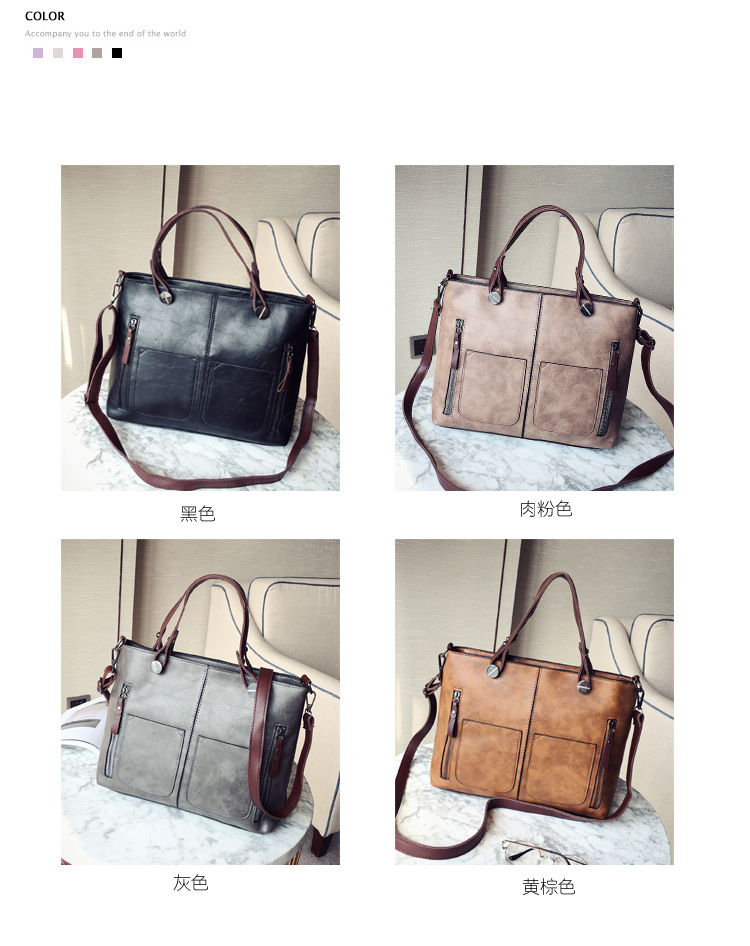 Large Pu Leather Streetwear Tote Bag Handbag display picture 18