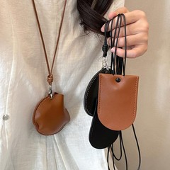 三日月レザーロングヘッドフォンバッグ首掛けネックレスレディースポータブルキーバッグストラップチェーンセーターチェーンロングアクセサリー