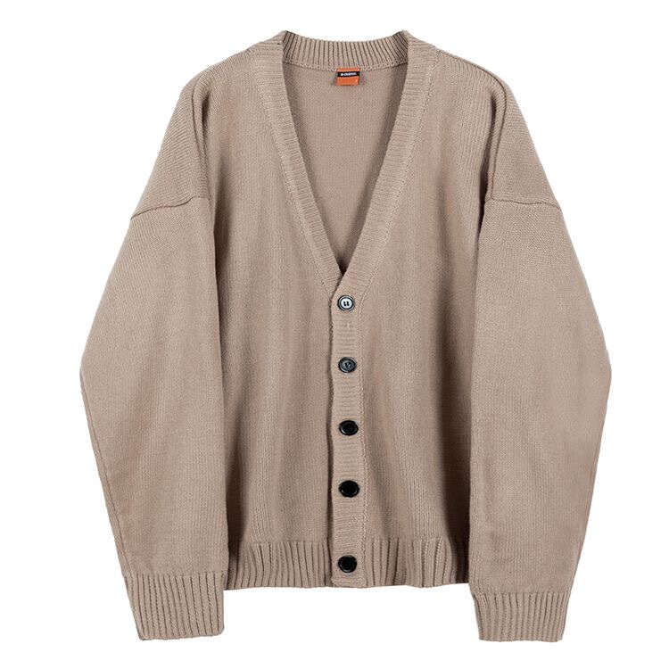 Fashionable Brand Knitwear Men's V Neck Single-Breasted Pure Color Knitwear Cardigan Men's 2022 Autumn and Winter Loose Casual Long-Sleeved Jacket Fashionable Brand Knitwear Men's V Neck Single-Breasted Pure Color Knitwear Cardigan Men's 2022 Autumn and Winter Loose Casual Long-Sleeved Jacket