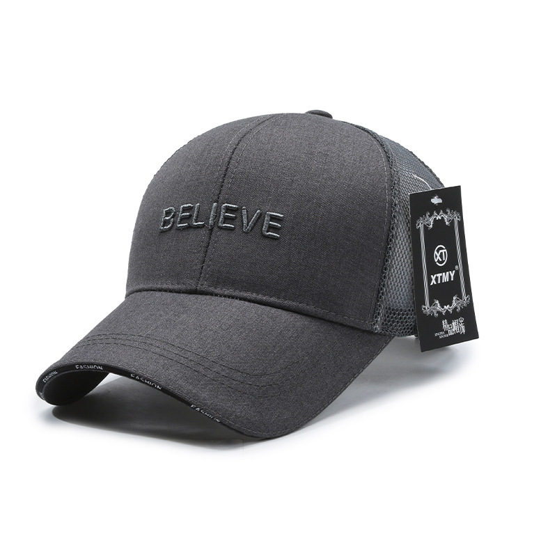 Mesh Baseball Cap For Women Outdoor Travel Sun Hat Thin Breathable Duckbill Cap With Embroidered Lettering Sports Hat_voghion.com