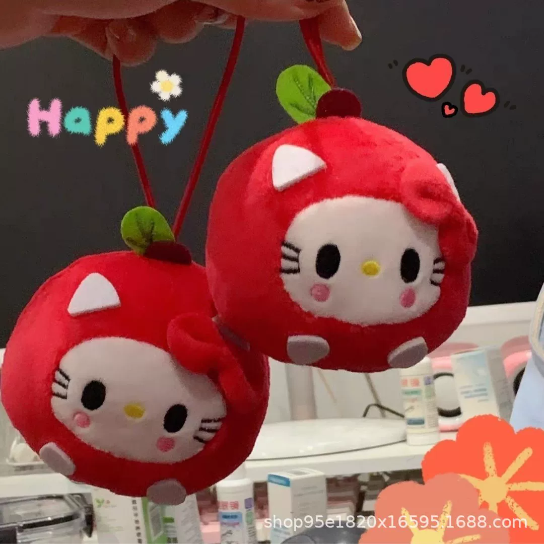 Яблоко, Hello Kitty, бренд японский милый кулон, плюшевая кукла