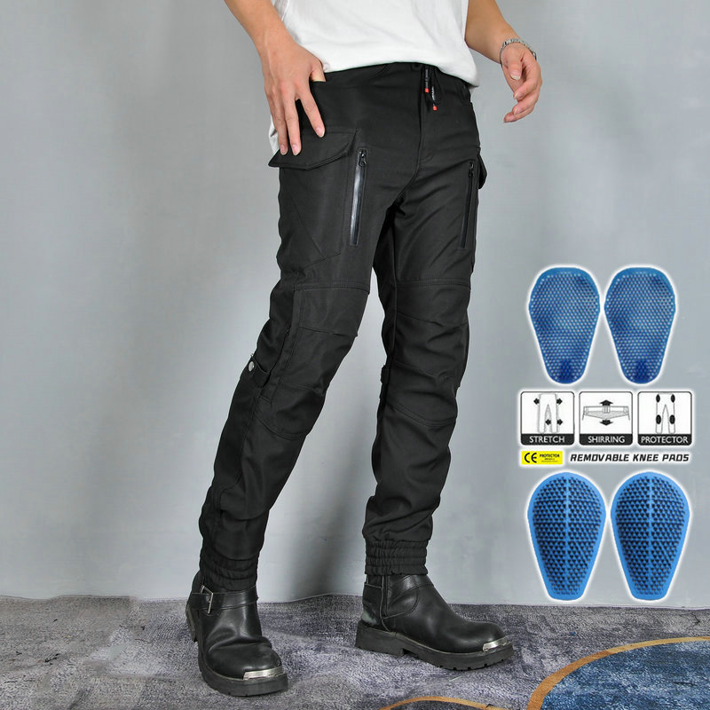 VOLERO motocicleta ciclismo pantalones impermeables a prueba de viento transpirable elástico cintura alta motocicleta anti-caída pantalones de silicona equipo de protección