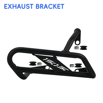 Motorcycle bumper, crash guards, front and rear - black-carbon-steel-exhaust-bar