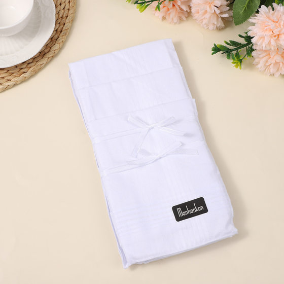 Amazon explosions hot 40*40CM pure white satin handkerchief cotton white handkerchief gentleman white handkerchief DIY