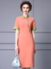 Standing collar button up new Chinese style improved qipao skirt