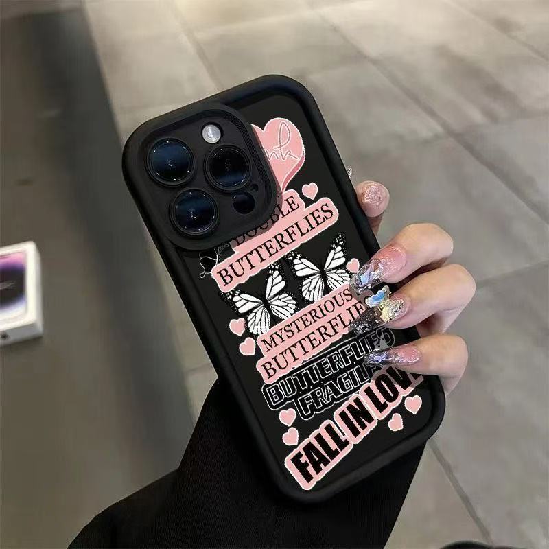 Love English Butterfly Adecuado para iPhone 16pro funda para teléfono móvil Apple 15 Europa y América 14/13promax nuevo 12