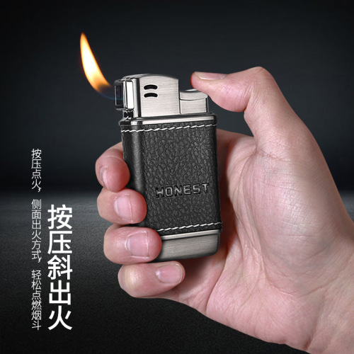 Baicheng oblique fire pipe special lighter old-fashioned retro personality men's gift inflatable lighter manufacturer wholesale