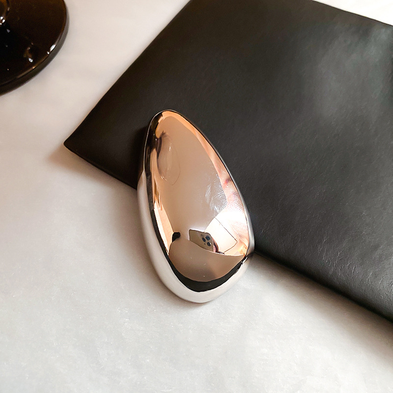 Broche de semillas de melón exagerado ovalado irregular transfronterizo, lujo ligero de nicho, alfileres de alta gama, accesorios de joyería simples de moda