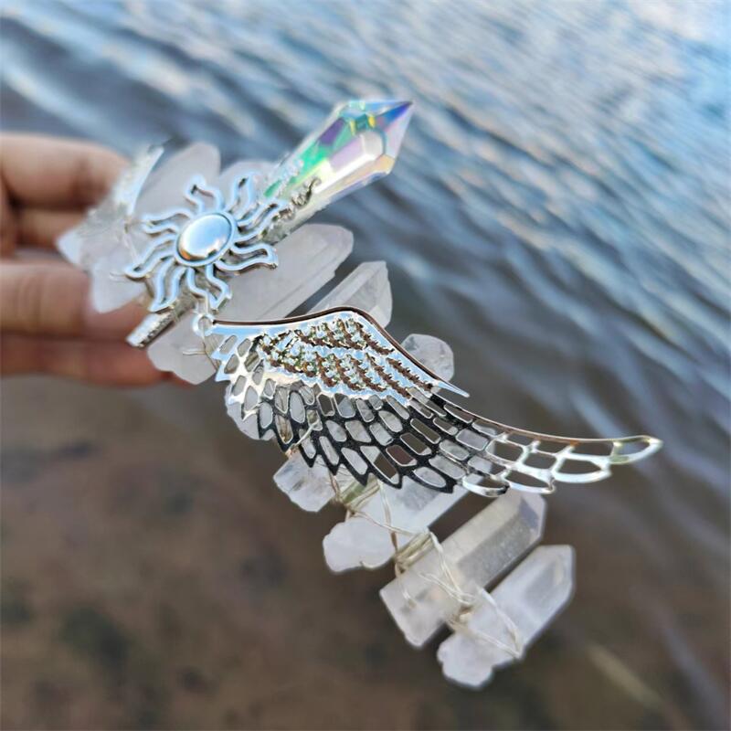 Fashion Wings Metal Plating Artificial Crystal Hair Band display picture 3