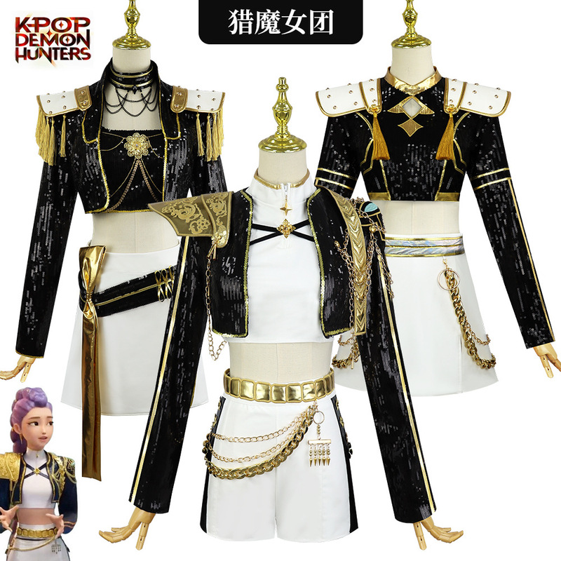 现货秒发猎魔女团米拉黑金cos服动漫猎魔女团舞台服佐伊鲁米cos|undefined