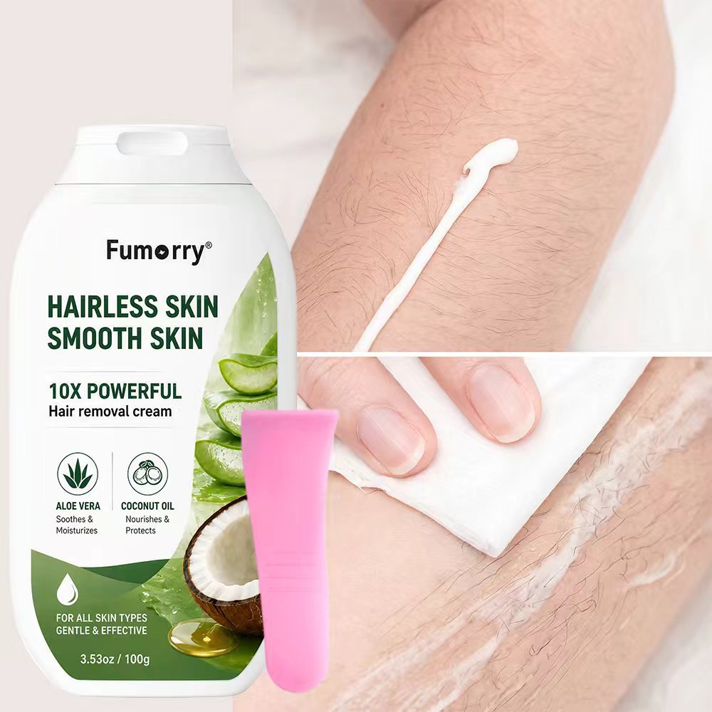 Aloe vera and coconut oil gentle hair removal cream for underarms, legs, and body; soothing and skin-friendly; fully certified cross-border e-commerce platform.