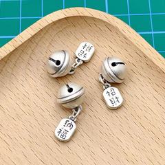 S999 Sterling Silver Lucky Bell Pendant Necklace, DIY Handmade Loomed Rope Bracelet and Ankle Chain Accessories