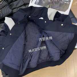 秋冬新款国潮美式外套复古刺绣拼接撞色棒球服女潮牌夹克显瘦百搭