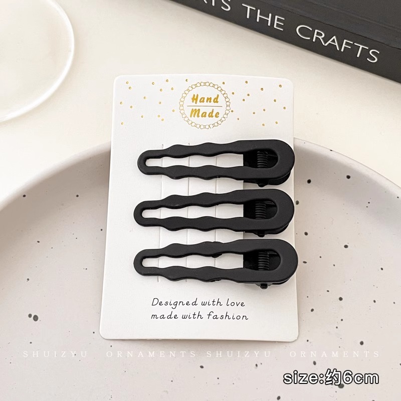 Pinza de pelo grande negro accesorios para el cabello horquilla de gama alta simple de las mujeres frente lado del cabello roto flequillo clip horquilla tocado