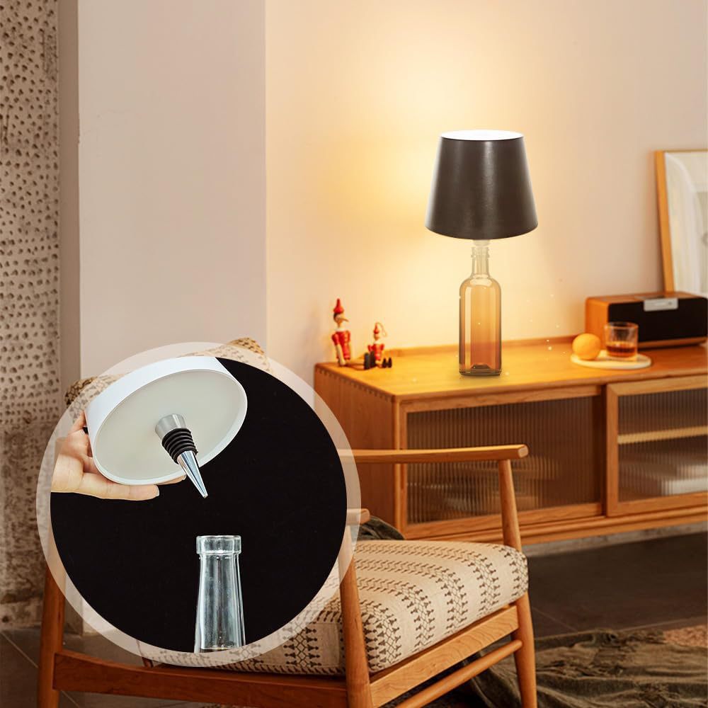 Lámpara de botella de vino enchufable transfronteriza Lámpara de vino RGB Restaurante Bar Atmósfera de carga táctil incorporada Lámpara de mesa de pie alto