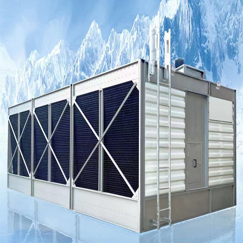 西安延安开式冷却塔玻璃钢方形横流变频电机节能风机耐高温低噪音