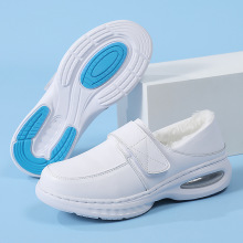 现货护士鞋女加绒加厚防滑软底舒适秋冬保暖医护工作棉鞋批发代发