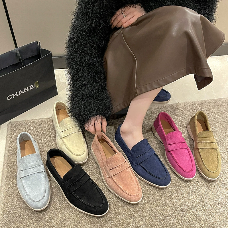 Трансграничные большие размеры плоское дно плоское дно одиночные туфли женские 2024 новые осенние повседневные туфли женские мягкие подошвы