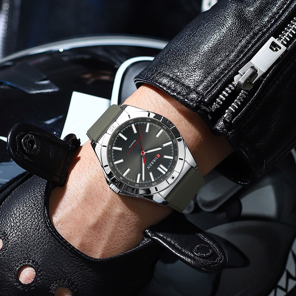 Curren Carian 8449 reloj deportivo para hombre cinta reloj de cuarzo de esfera grande Reloj transfronterizo