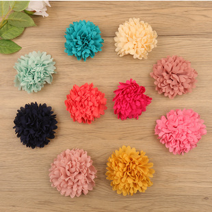 Fabric Artificial Flower Hairpin Head Flower Semi-Finished Handmade Artificial Flower Decoration Clothing Bag Pendant Accessories Material