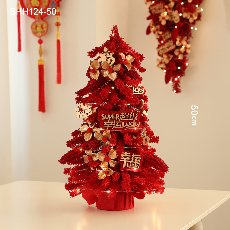 De alta gama de simulación rojo fortuna árbol Año Nuevo Festival celebración cubo decoración del hogar Accesorios decoración flor traje año Flor al por mayor