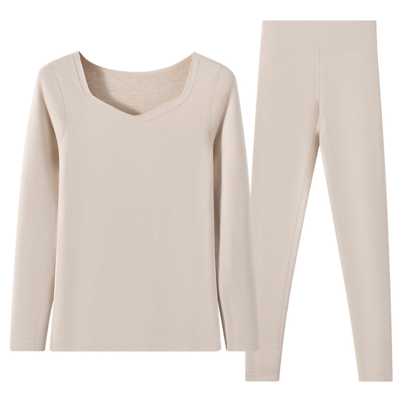 Ropa interior térmica, seda de lana para mujer, engrosamiento y sin costuras, ropa interior abrigada, ropa de otoño, traje de pantalones largos, mujer