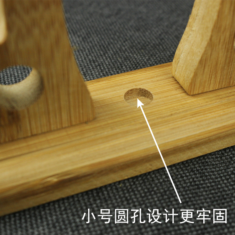 Fan stand with bamboo handle, drag fan base, original bamboo decorative stand