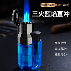 Debon Cigarette Lighter New Model Three-Hole Direct Blast Powerful Windproof Lighter Outdoor Portable Cigarette Lighter Gift Wholesale