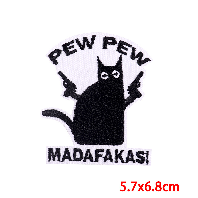 Cat Pattern Hip-Hop, Retro Style 1 Piece Hip-Hop Retro Cat Embroidery Thread Clothing Sticker Patches