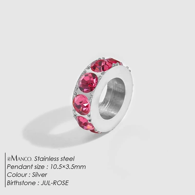Jewelry Accessories Ins Necklace Pendant Zərgərlik ara hissələri - july-rose-red-silver