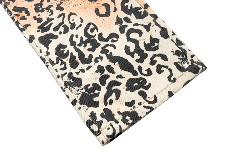 Herren Jeans Mit Leopardenmuster Weite Gerade Passform Locker_voghion.com