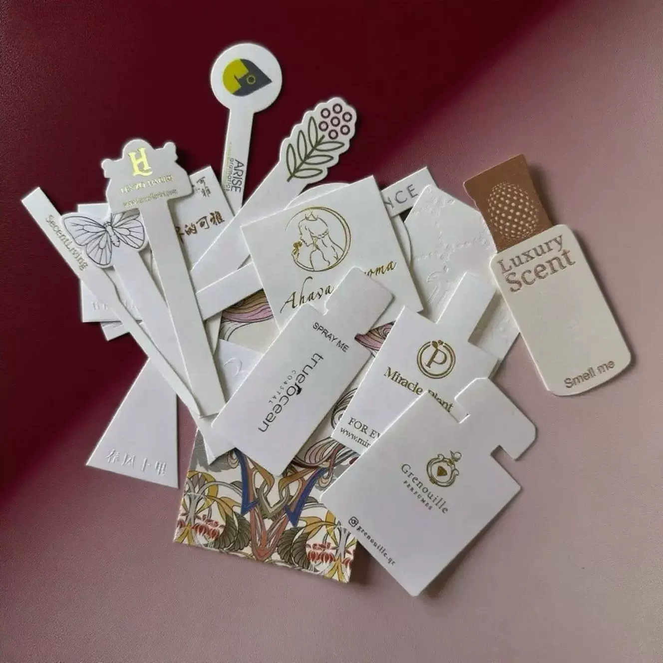 定制尖头香水试香纸扩香纸留香卡纸散香纸 精油辨香纸扩香卡定做