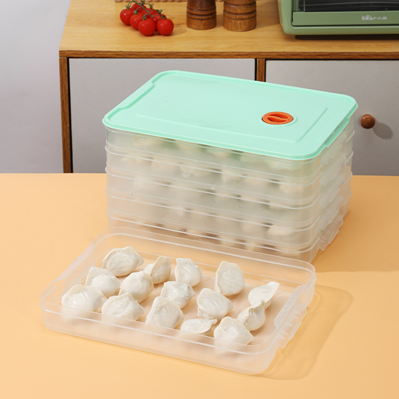 Hogar multi-capa fresca dumpling Caja Cocina congelada rápida refrigerador almacenamiento dumpling almacenamiento caos almacenamiento especial fresco-mantenimiento