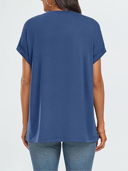 Damen T-shirt Mit Rundhalsausschnitt Für Den Sommer Locker_voghion.com