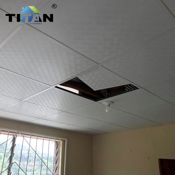 PVC gypsum ceiling panel de yeso techo techo 600*600 panel de chapa de PVC