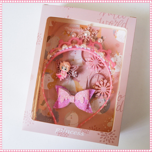 Fairy tale style little princess hairband hairpin children's hair accessories set princess hair accessories gift box children's theatrical performance hair accessories