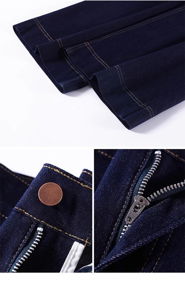 Quần jean nữ cạp cao ống đứng dáng rộng màu xanh denim, dày dặn — Denim Blue - Quần dài & Quần, Denim Blue - Quần jean crop top, Quần Croptop Đen, Quần Dài Màu Xanh Denim chi tiết 18