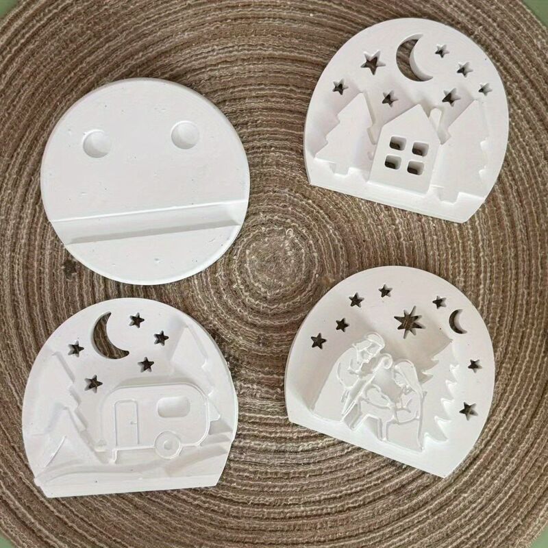 圣诞节耶稣祈祷模具圣诞树烛台硅胶模具DIY蜡烛制作模具|undefined