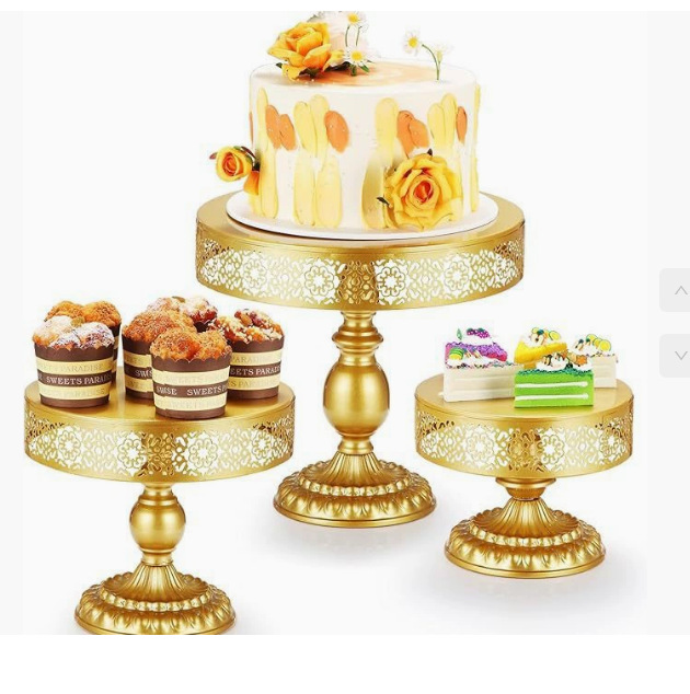 Transfronterizos metal dorado hierro forjado estante de pastel bandeja de pastel bandeja de frutas West Point bandeja de decoración de bodas dulces
