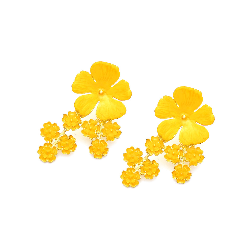 1 Pair IG Style Sweet Flower Enamel Zinc Alloy Ear Studs display picture 5