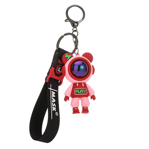 Lightning bear keychain astronaut astronaut soft rubber doll key chain bag pendant car key pendant