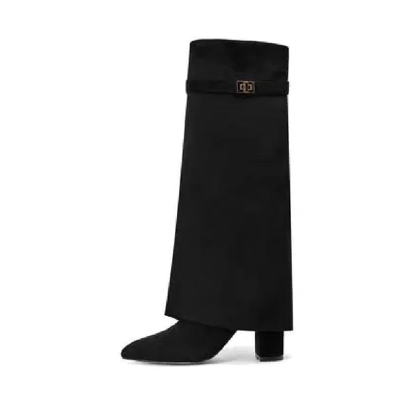 2024跨境欧美外贸热卖新款尖头大筒围舒适35-45高靴