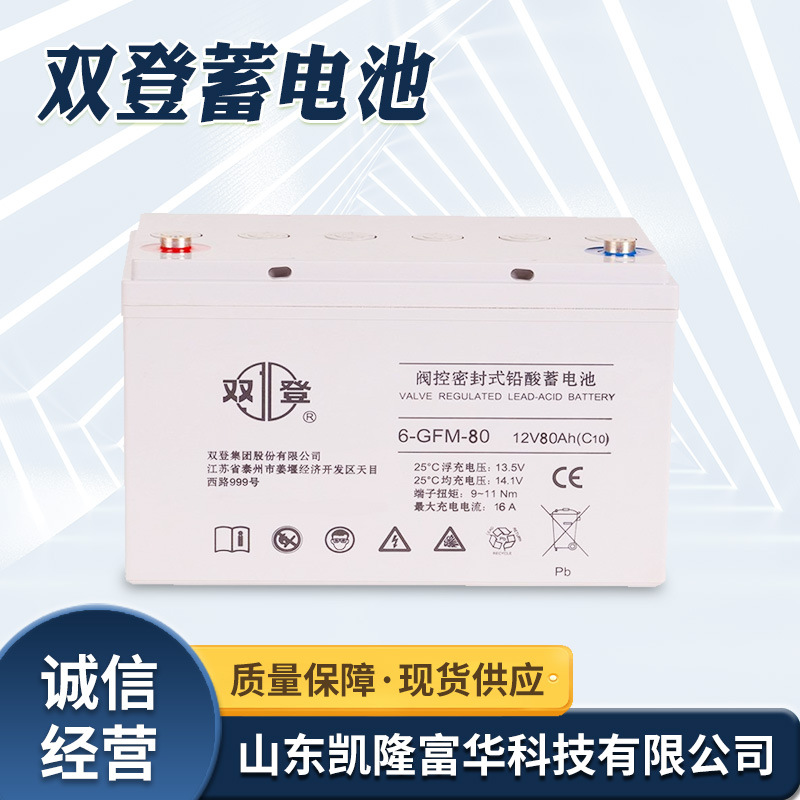 6-GFM-80 阀控式密封免维护铅酸电池直流屏UPS12V80AH双登蓄电池